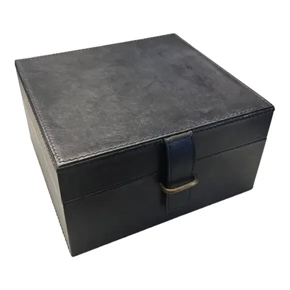 PB Black LEATHER JEWELRY BOX + TRAY Mens Ladies 8 Square Dresser Organizer  is available for purchase on au PAY Market - Imported Goods Online Store  Co.Ltd. | au PAY Market - Online Shopping Site